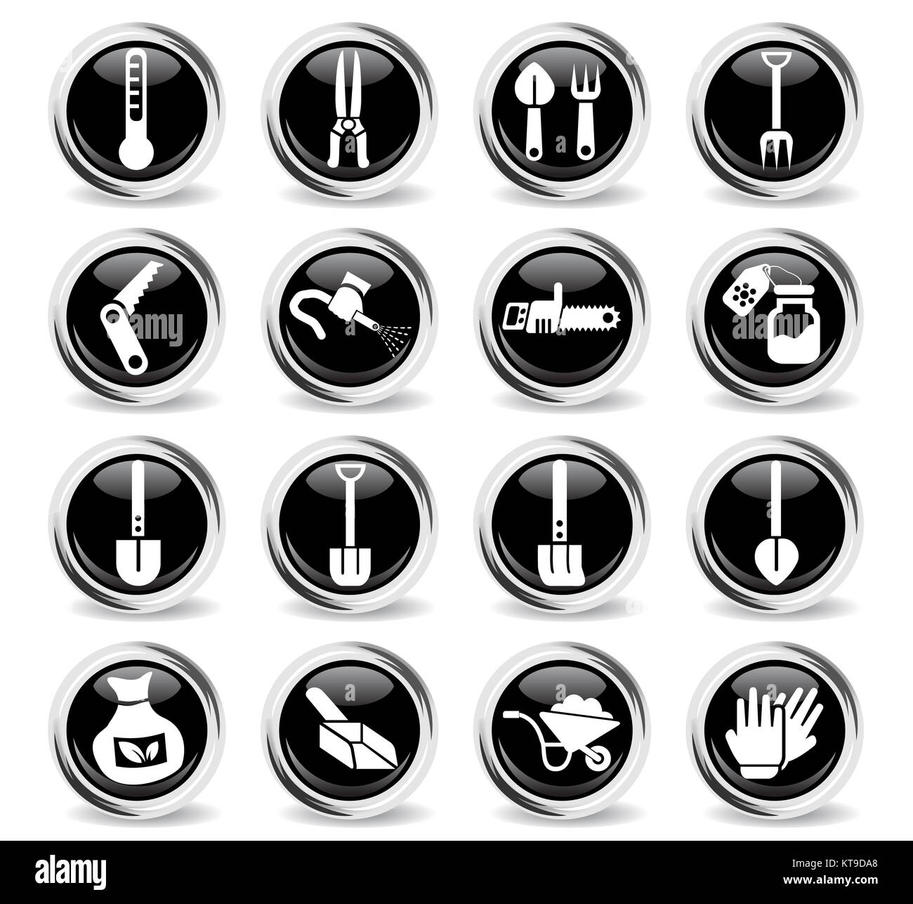 garden tools icon set Stock Photo - Alamy