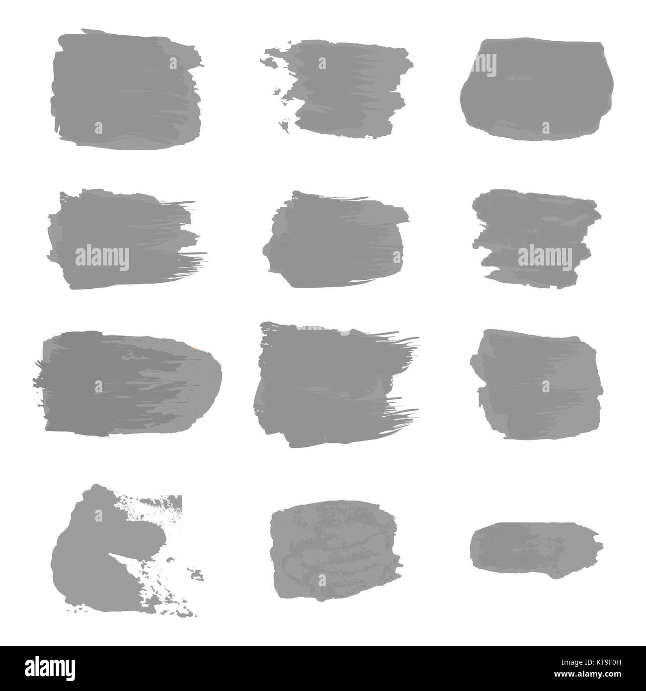 Vector brush stroke gray paint abstract on white background set Stock ...