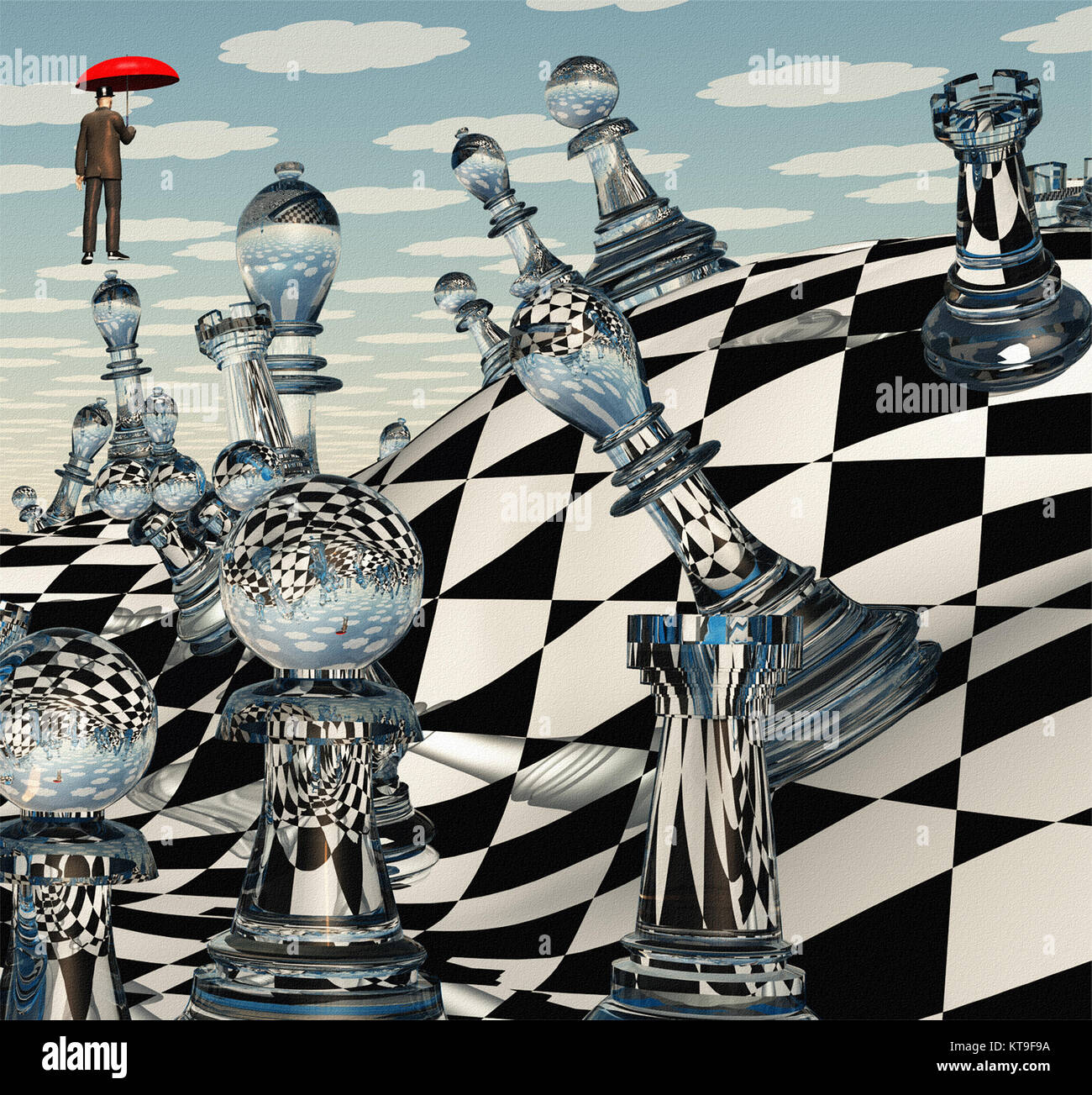 Surreal Chess Landscape Stock Photo - Alamy