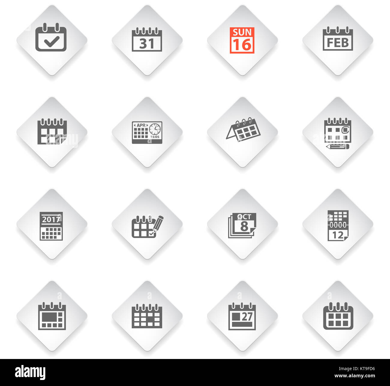calendar icon set Stock Photo - Alamy
