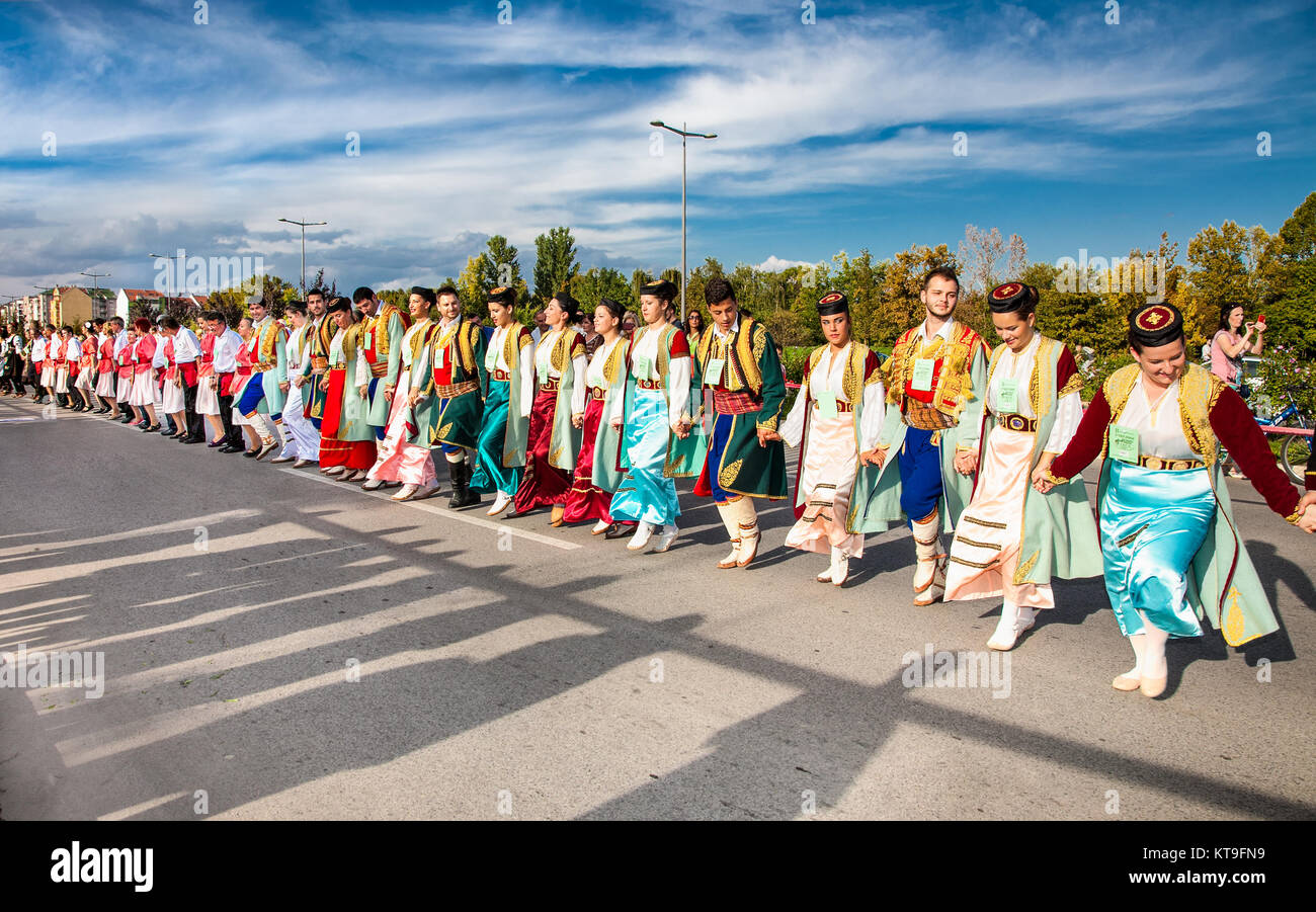 NOVI SAD, SERBIAOCT 4, 2015 Guinness World Record Largest Folk Dance