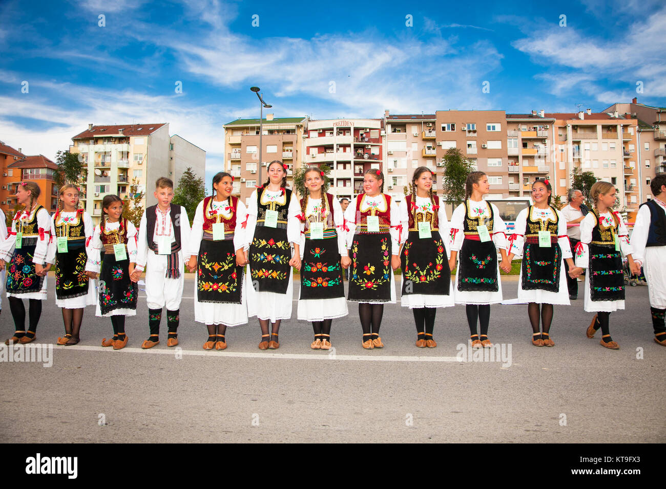 NOVI SAD, SERBIAOCT 4, 2015 Guinness World Record Largest Folk Dance