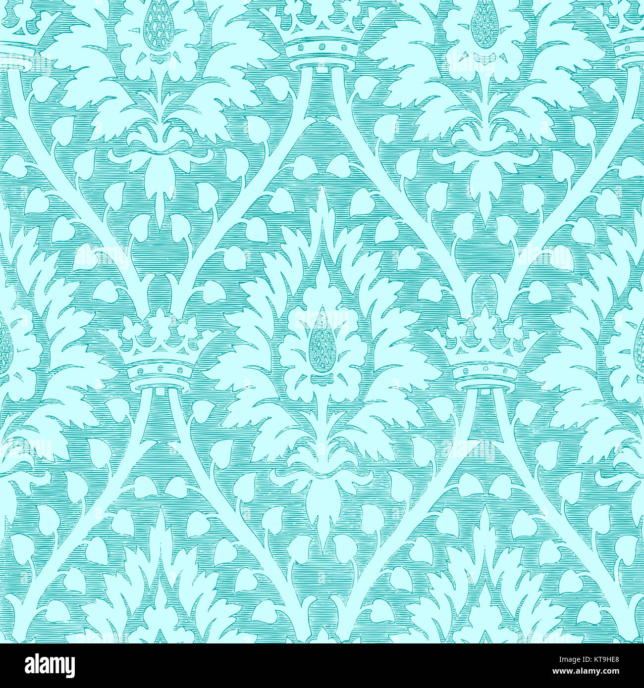 Floral pattern seamless vector white turquoise Stock Photo - Alamy