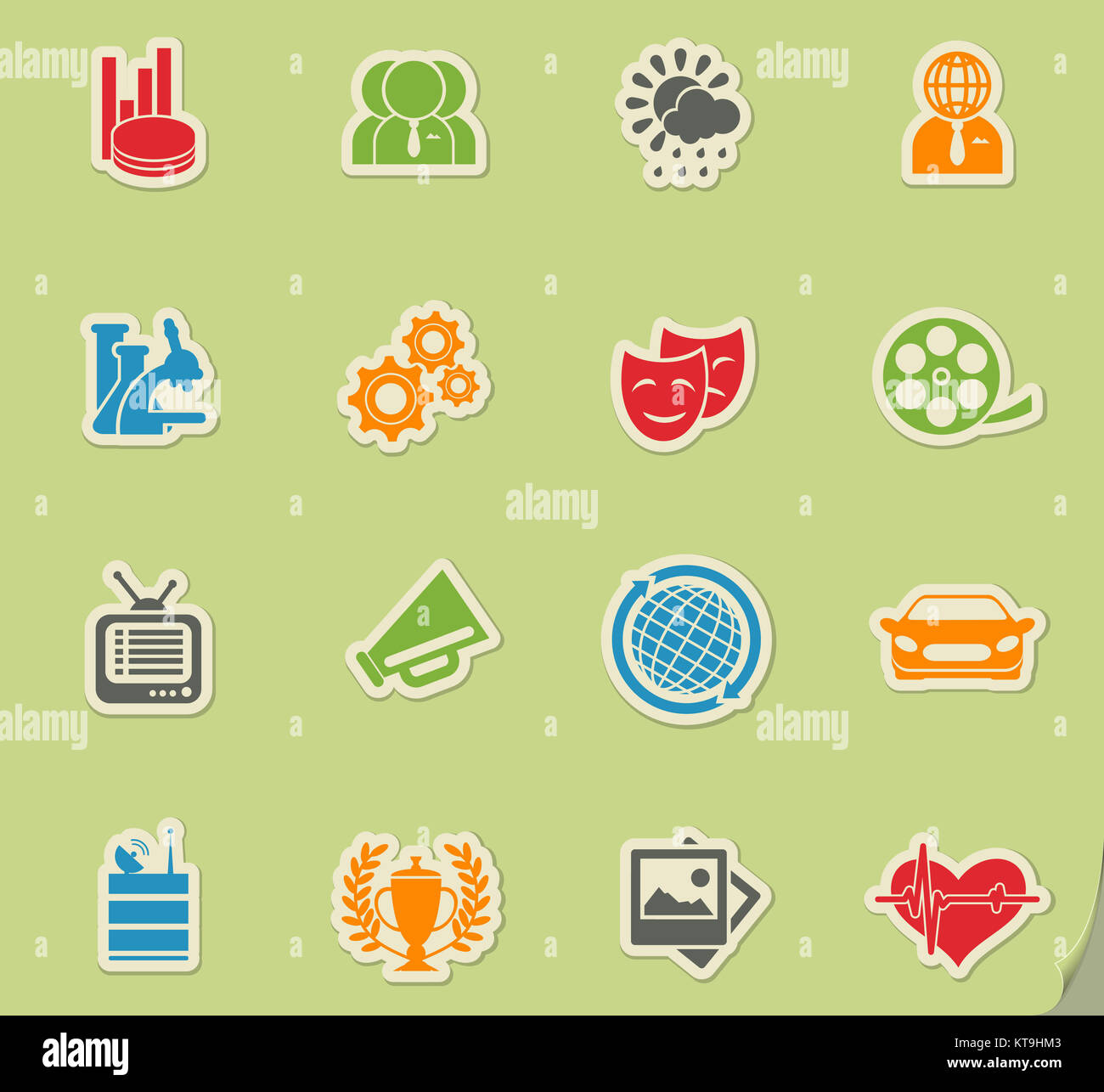 Media vector icon set Stock Photo - Alamy