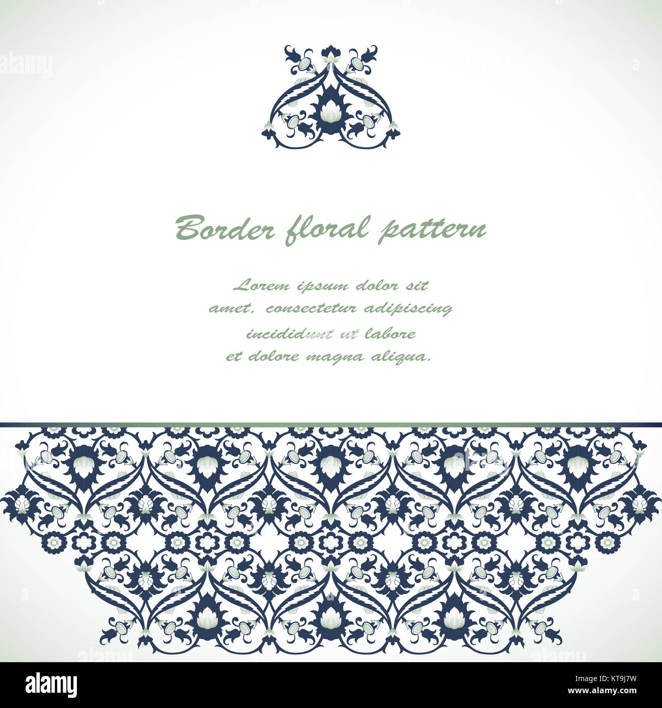 Arabesque vintage ornate border elegant floral decoration print for ...