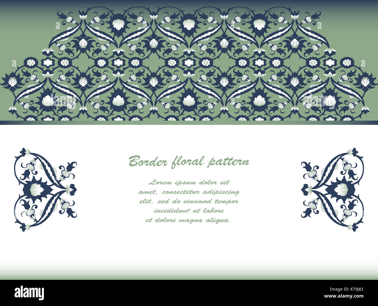 Arabesque vintage ornate border elegant floral decoration print for ...