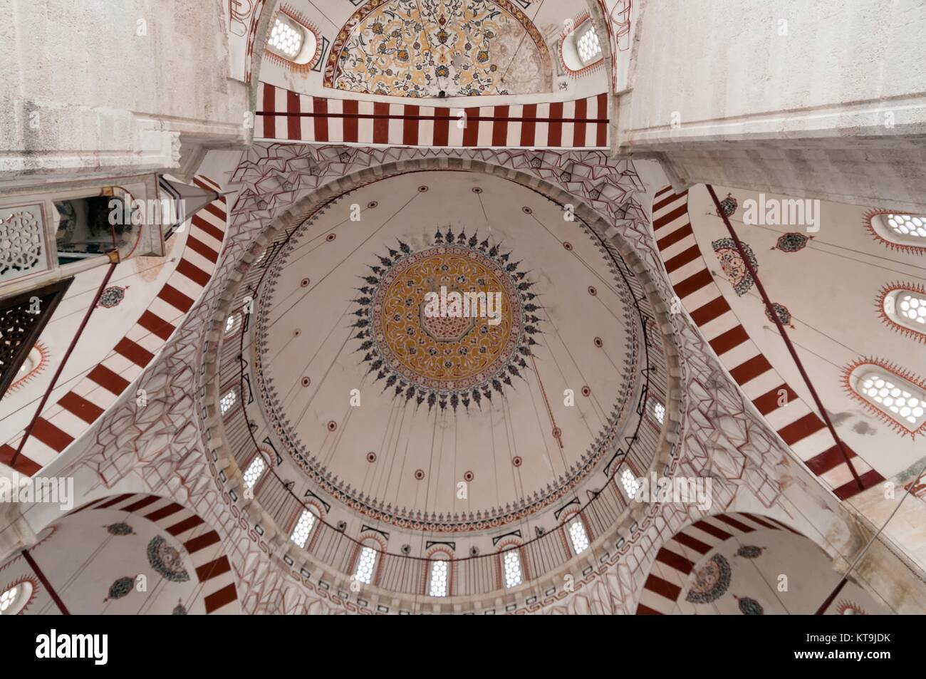 SEPTEMBER 24,2010 BABAESKI TURKEY.Interior view of the Semiz Ali Pasha Mosque in Babaeski district of Kırklareli province. Stock Photo