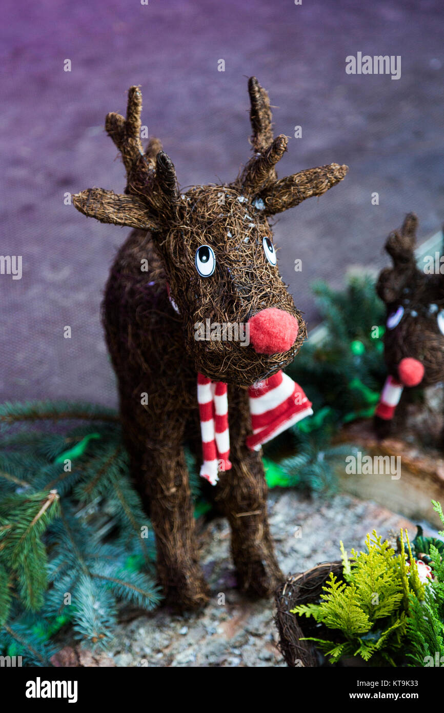 Christmas young cute happy traditional decorative deer toy hand crafted ...