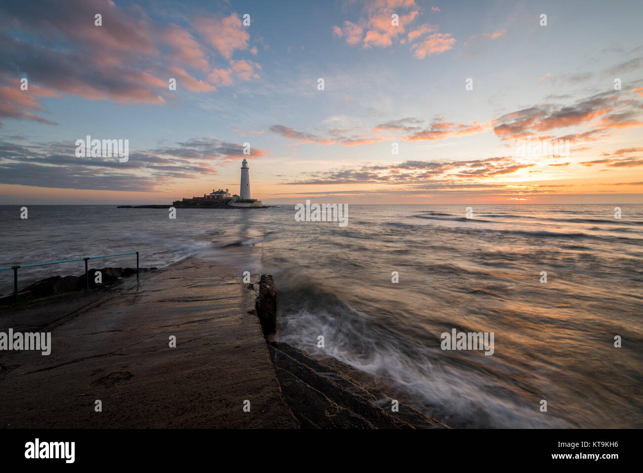St Mary's Lighthouse in Tyne & Wear. Stock Photo