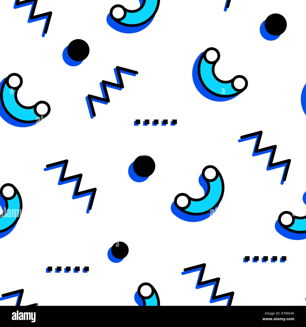 Seamless pattern in Memphis style Stock Photo - Alamy