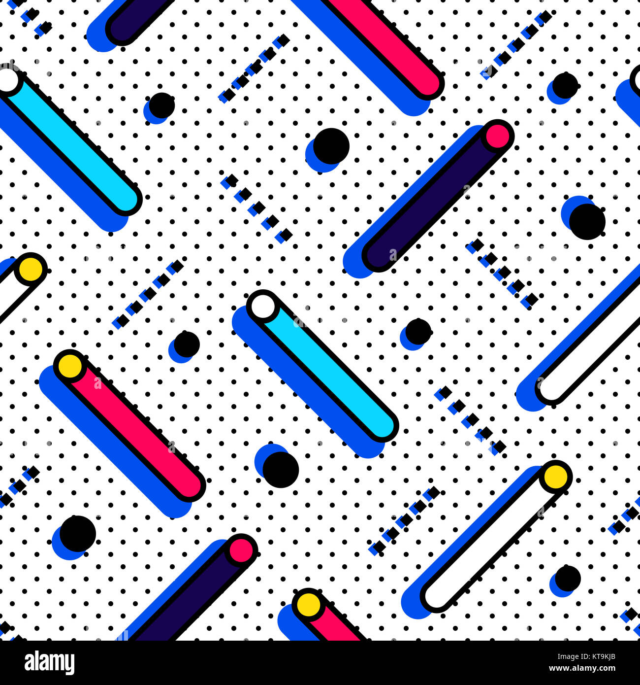 Seamless pattern in Memphis style Stock Photo - Alamy