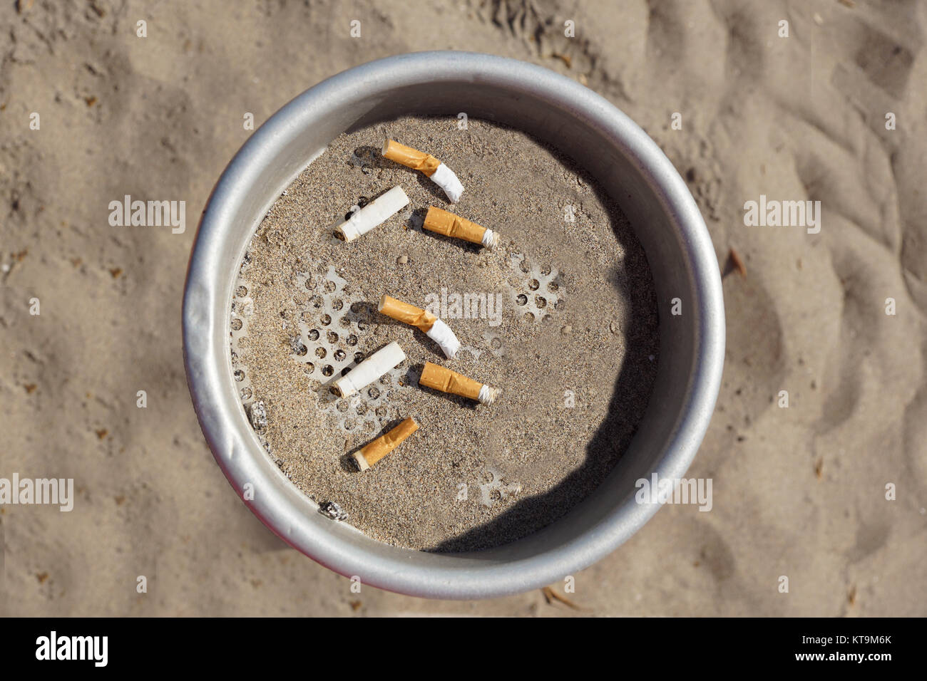 ashtrays at the beach Stock Photo Alamy