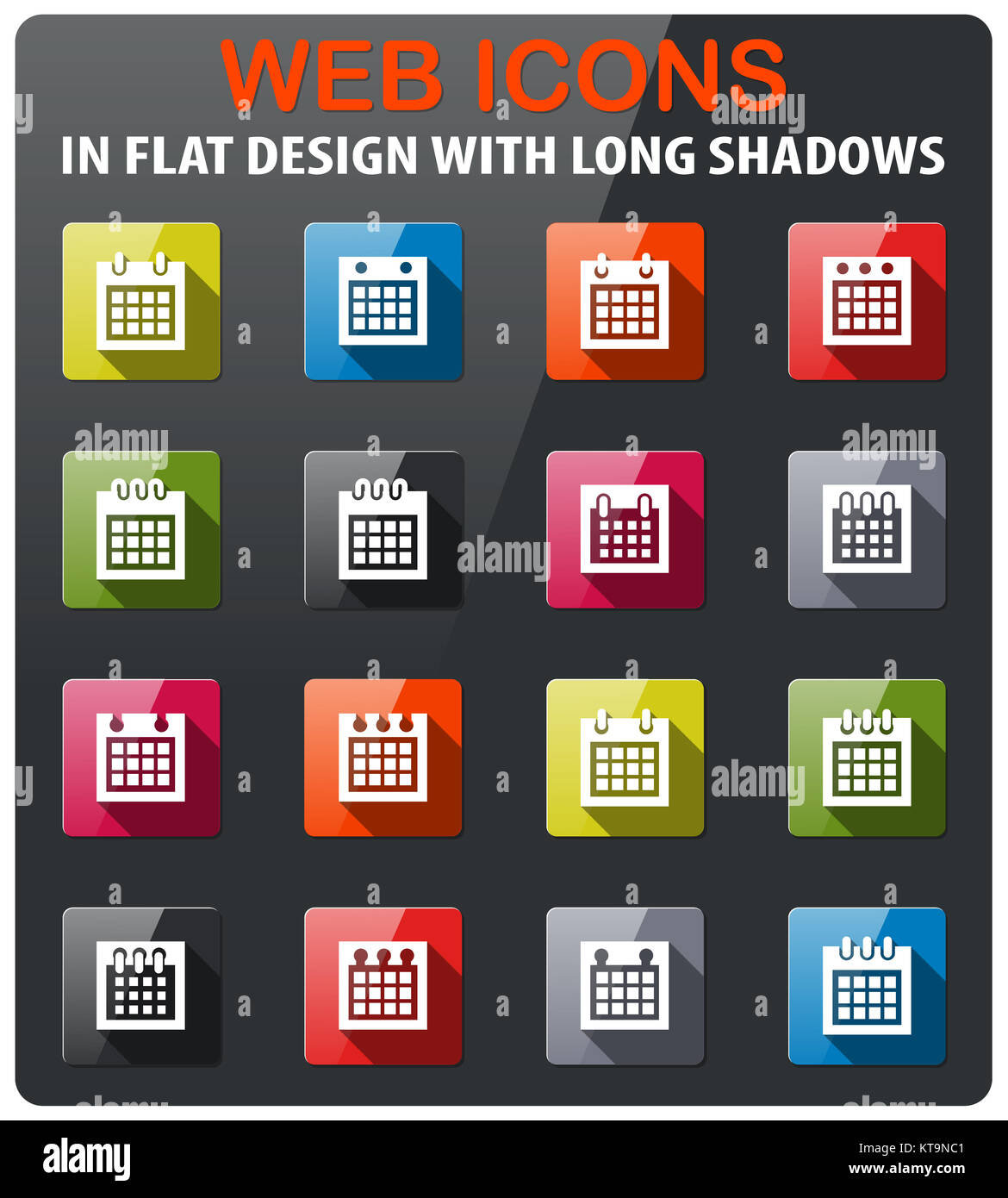 calendar icon set Stock Photo - Alamy