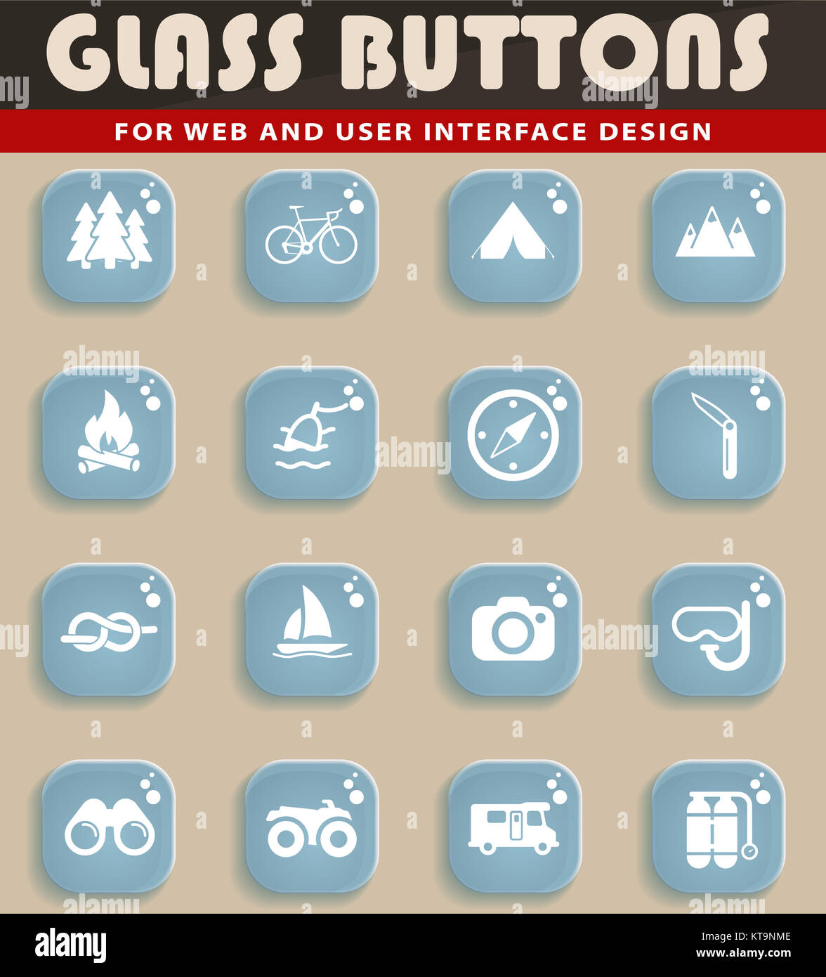 Active recreation icon set Stock Photo