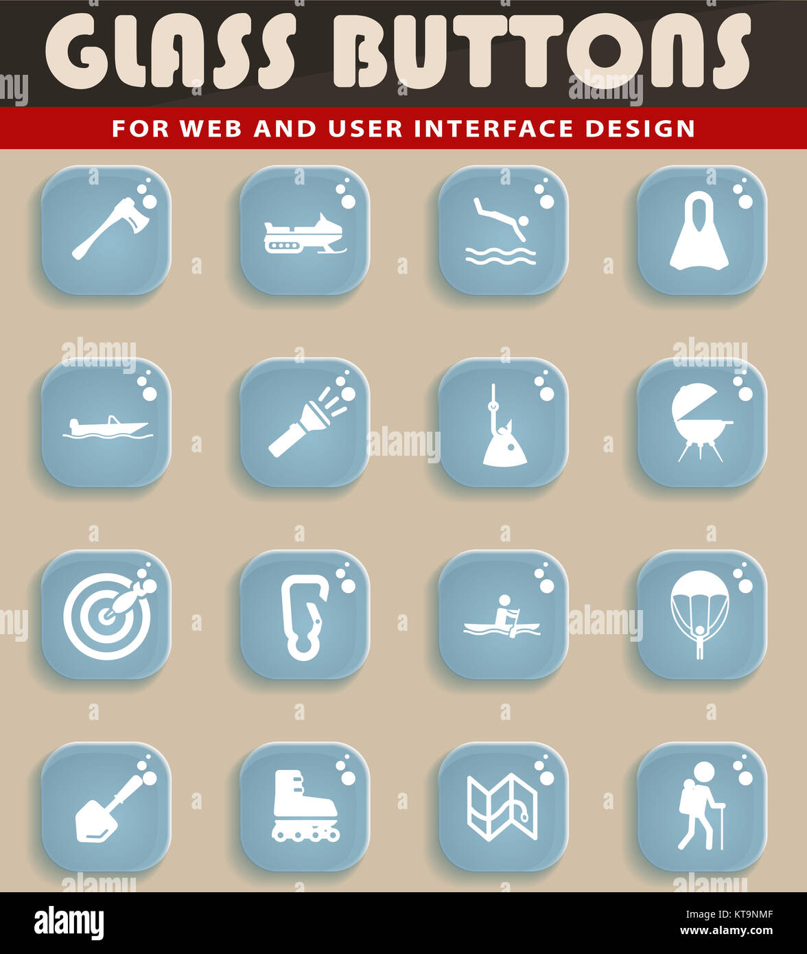 Active recreation icon set Stock Photo