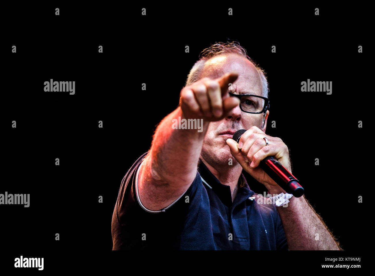The American punk rock band Bad Religion performs a live concert at the Scandinavian heavy metal festival Copenhell 2014 in Copenhagen. Here singer Greg Graffin is seen live on stage. Denmark, 12/06 2014. Stock Photo