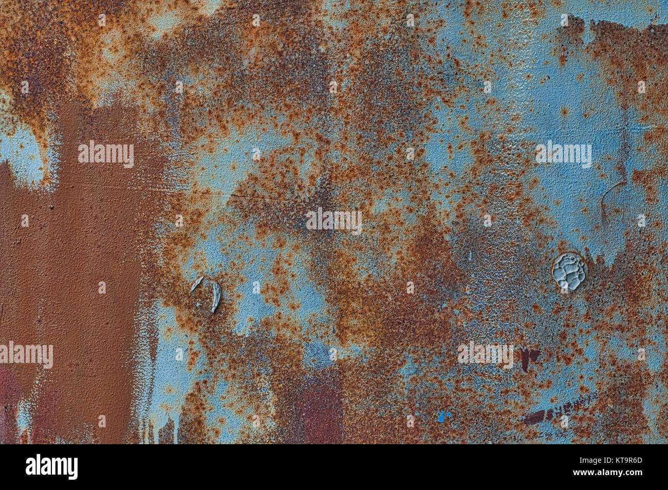 Texture painted blue with brown metal corrosion Stock Photo - Alamy