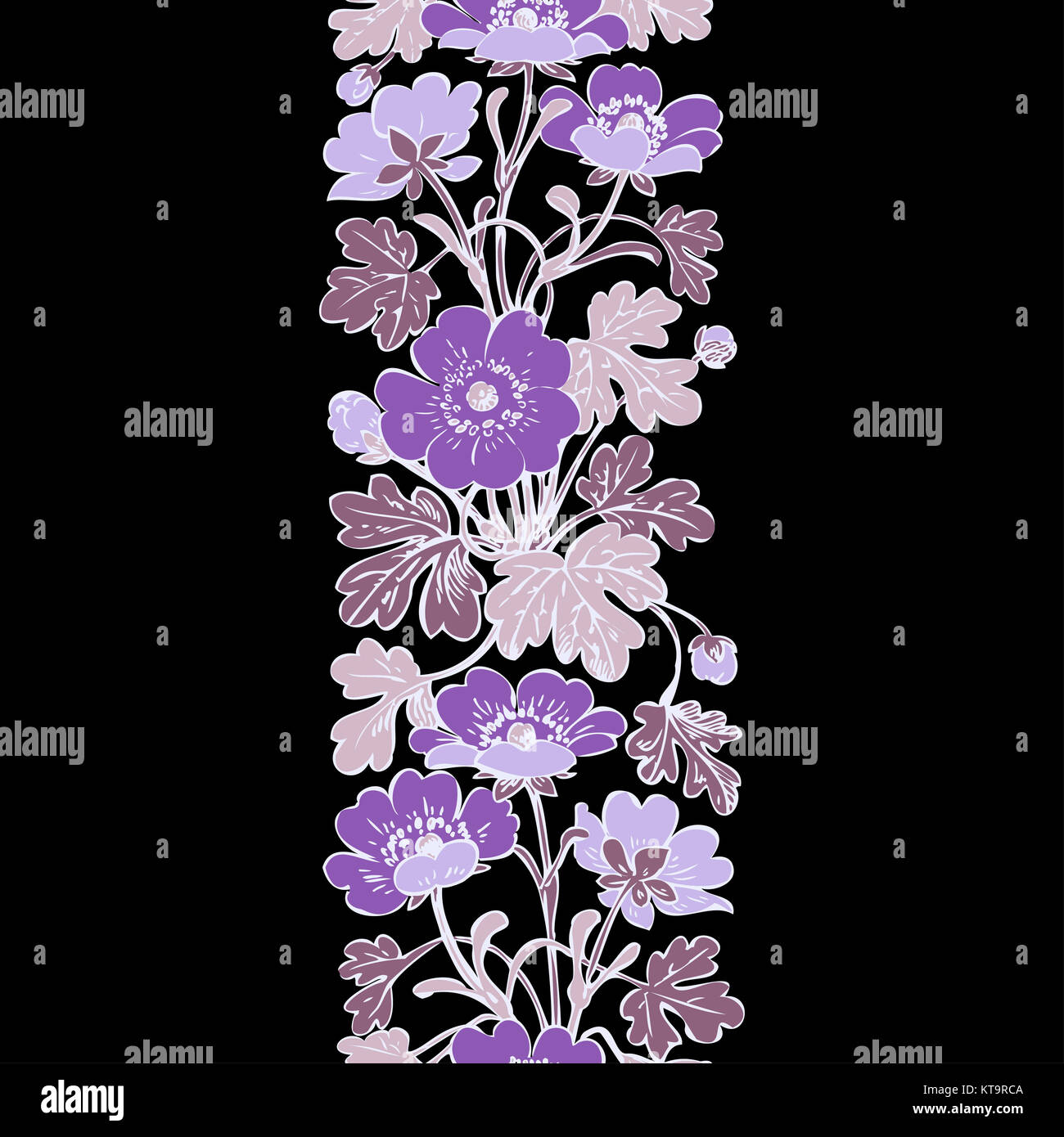 Vector round frame isolated with summer flowers in vintage style Stock ...