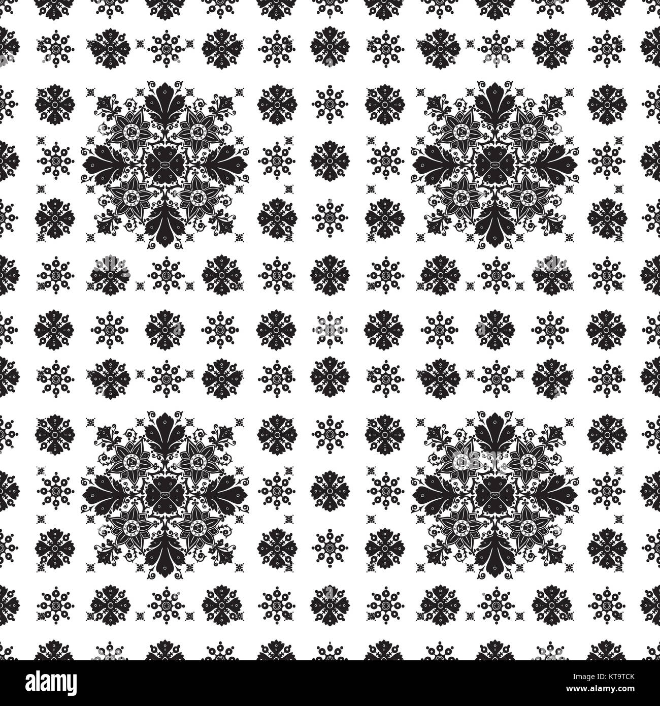 Black and white floral endless pattern hi-res stock photography and ...
