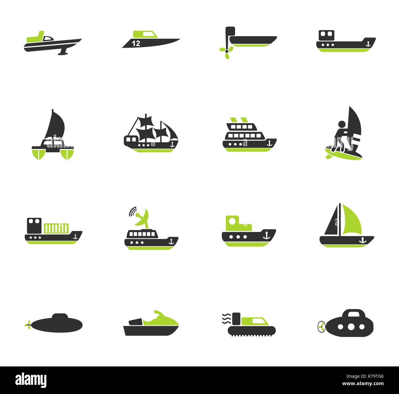 water transport icon set Stock Photo - Alamy