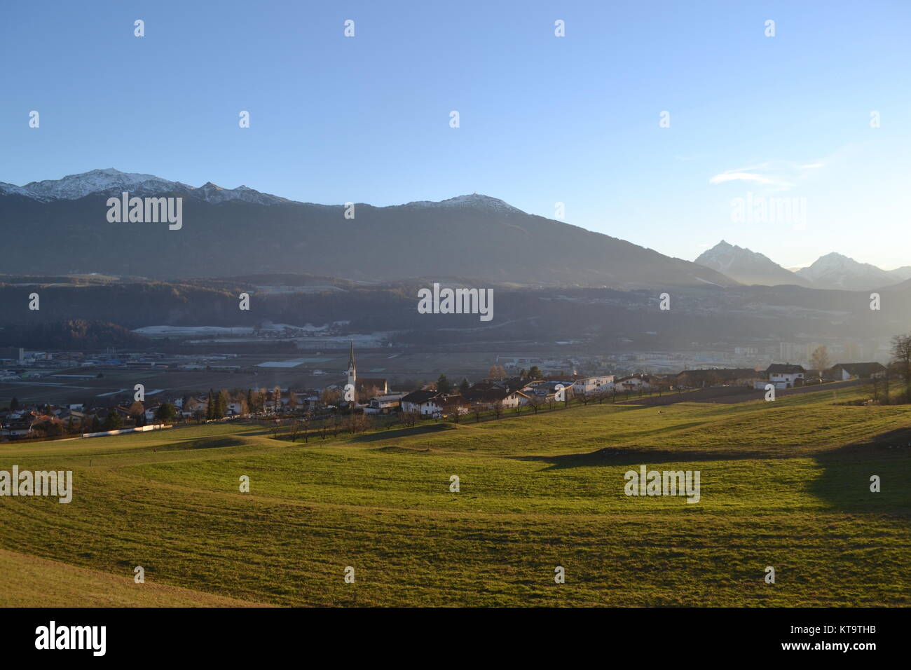 village with mountains in the alps of austria Stock Photo - Alamy