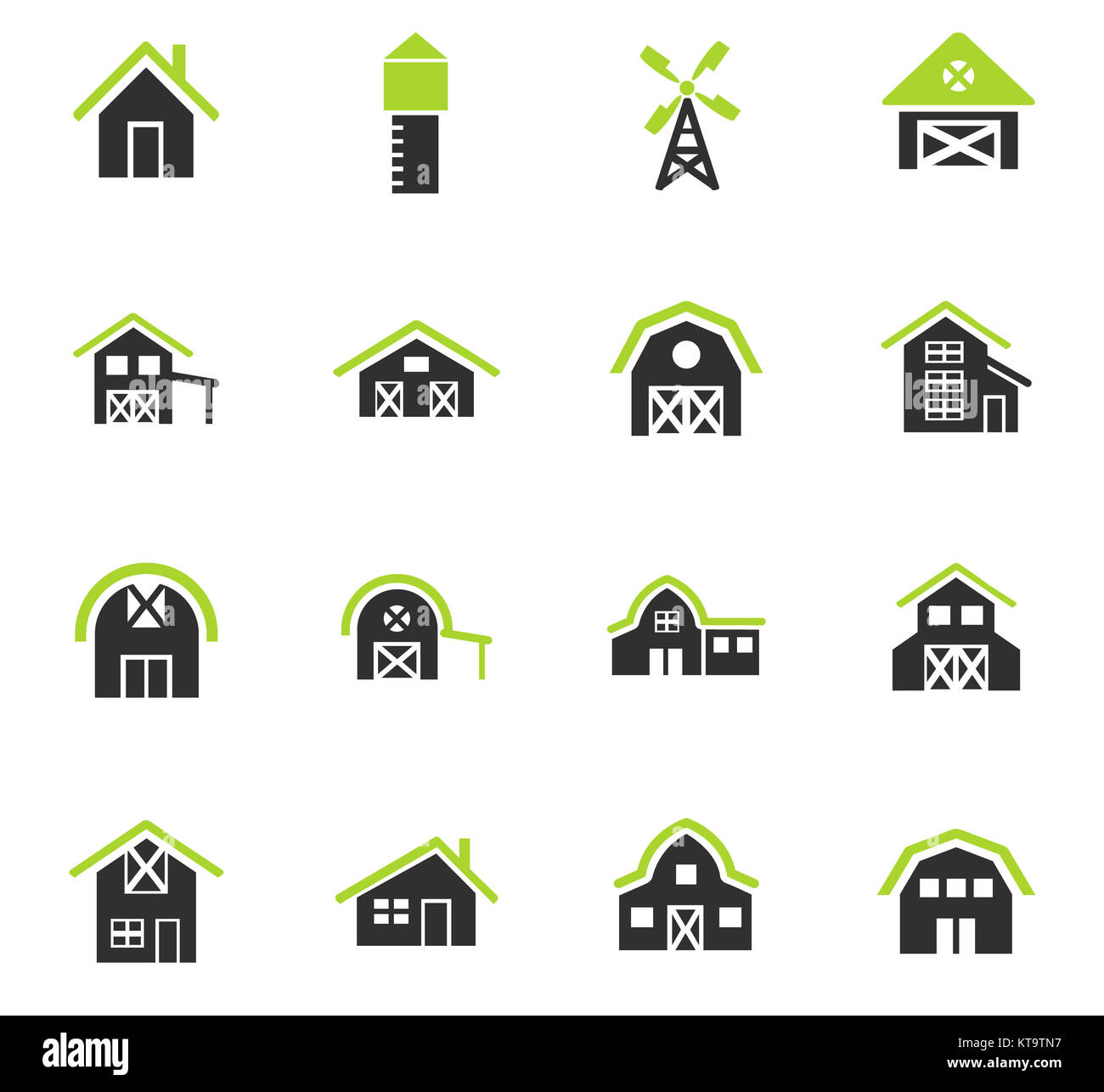 farm building icon set Stock Photo - Alamy