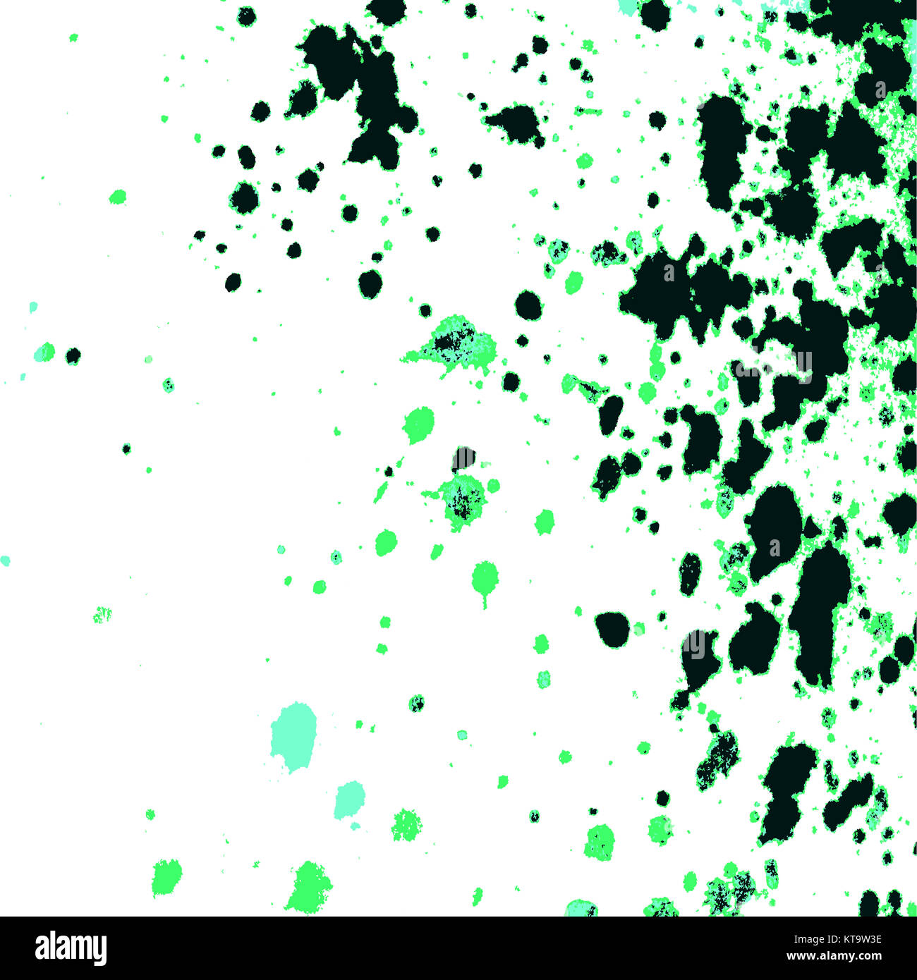 Colorful acrylic paint splatter on white background. Neon spray Stock
