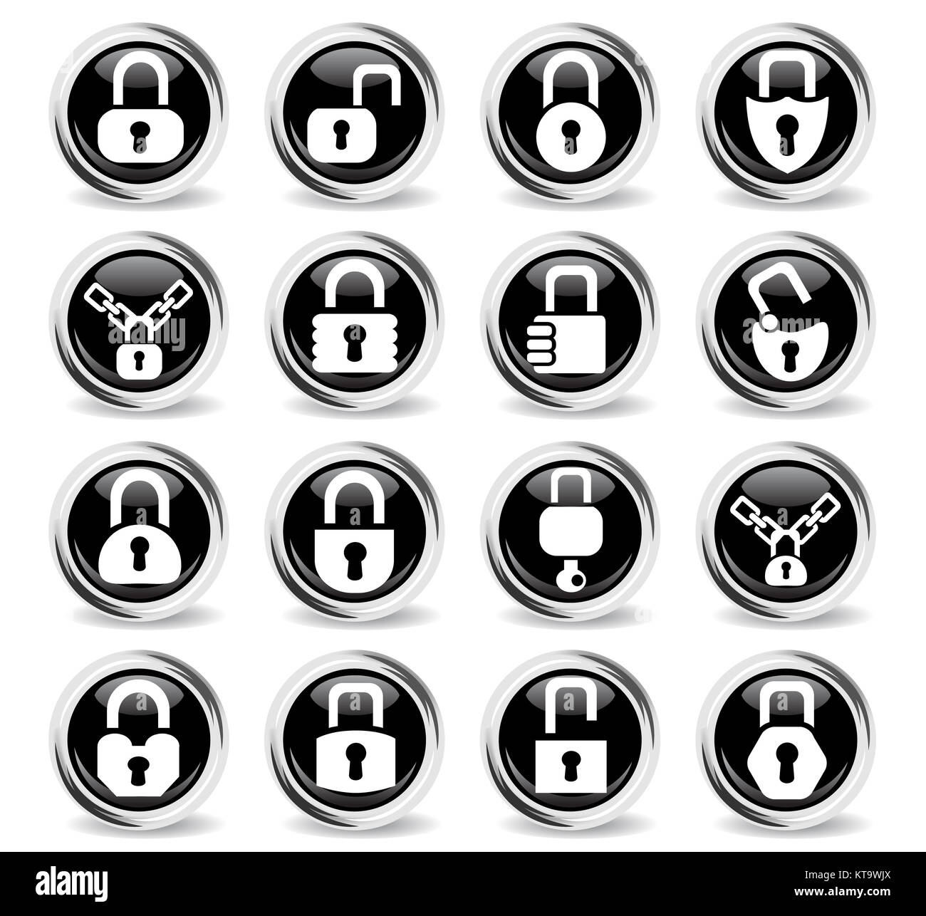 lock icons set Stock Photo