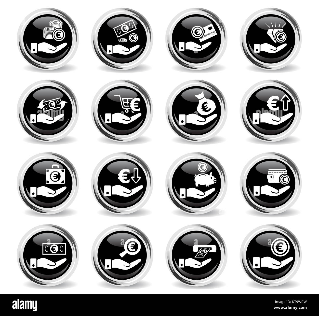 hand and money icon set Stock Photo - Alamy