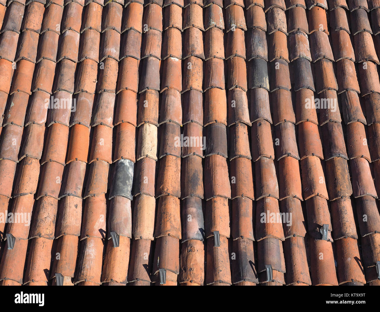 red roof tiles background Stock Photo