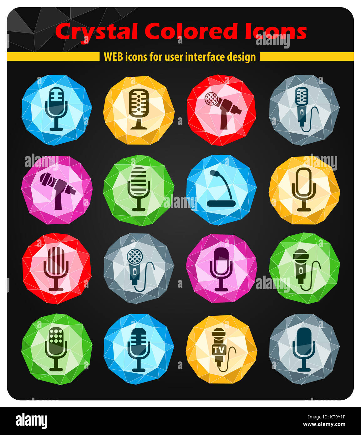 microphone icon set Stock Photo - Alamy