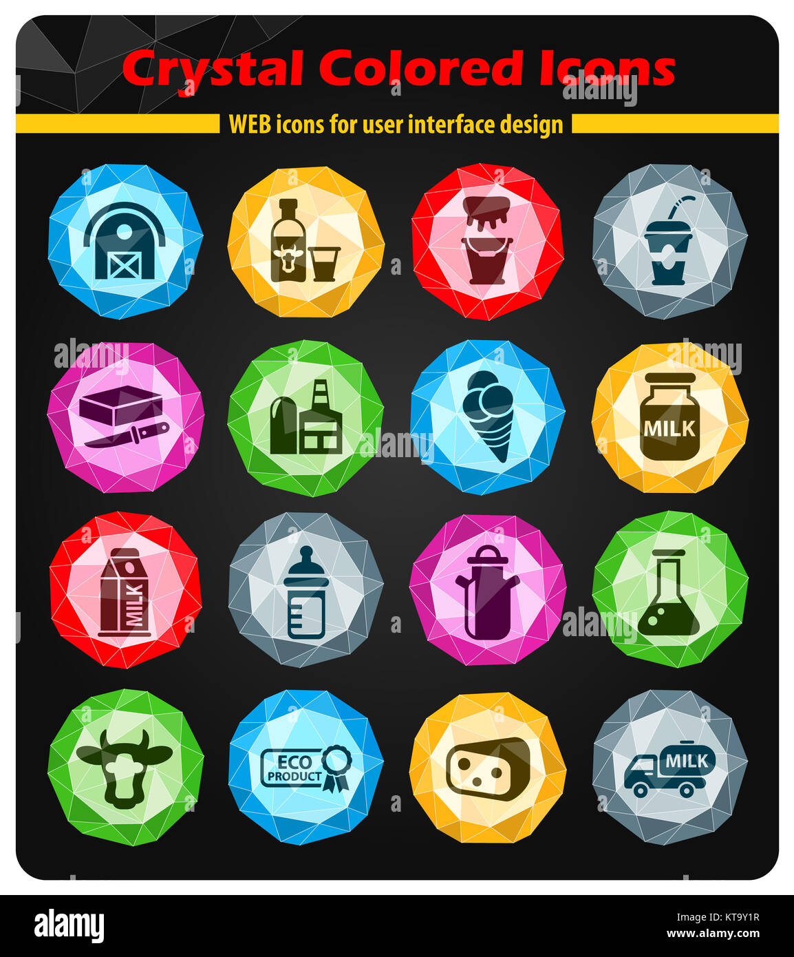 milk icon set Stock Photo - Alamy