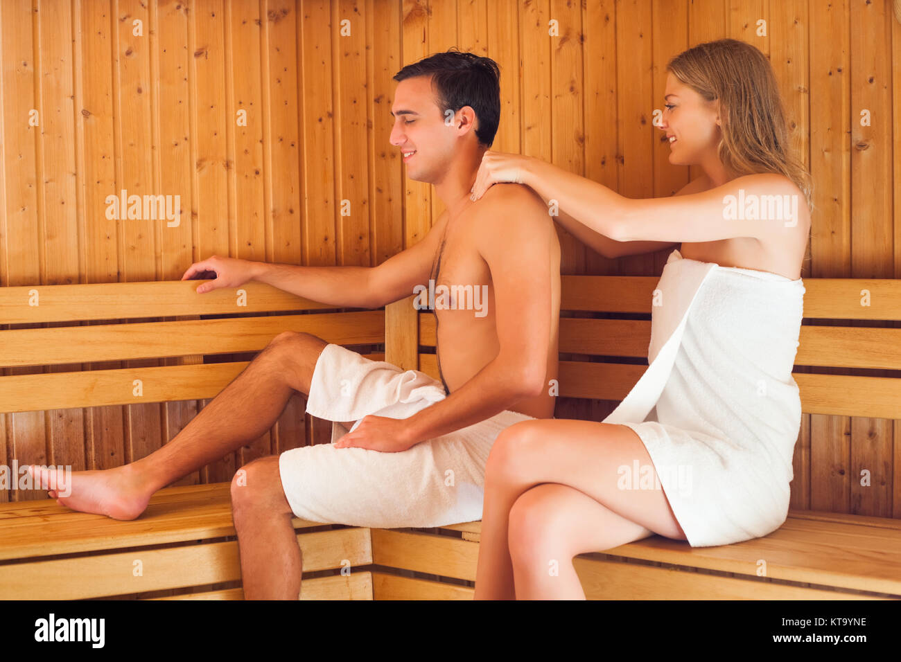 Bared Girl Sits Sauna Towel Stock Photo 24410158