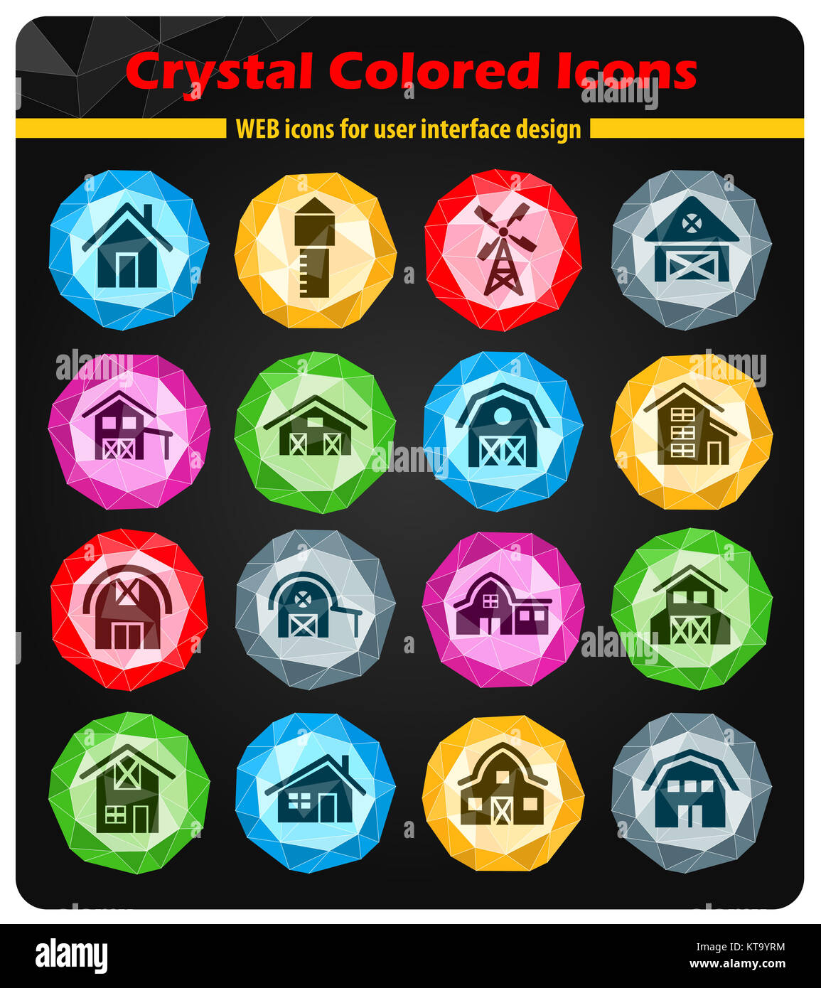farm building icon set Stock Photo - Alamy
