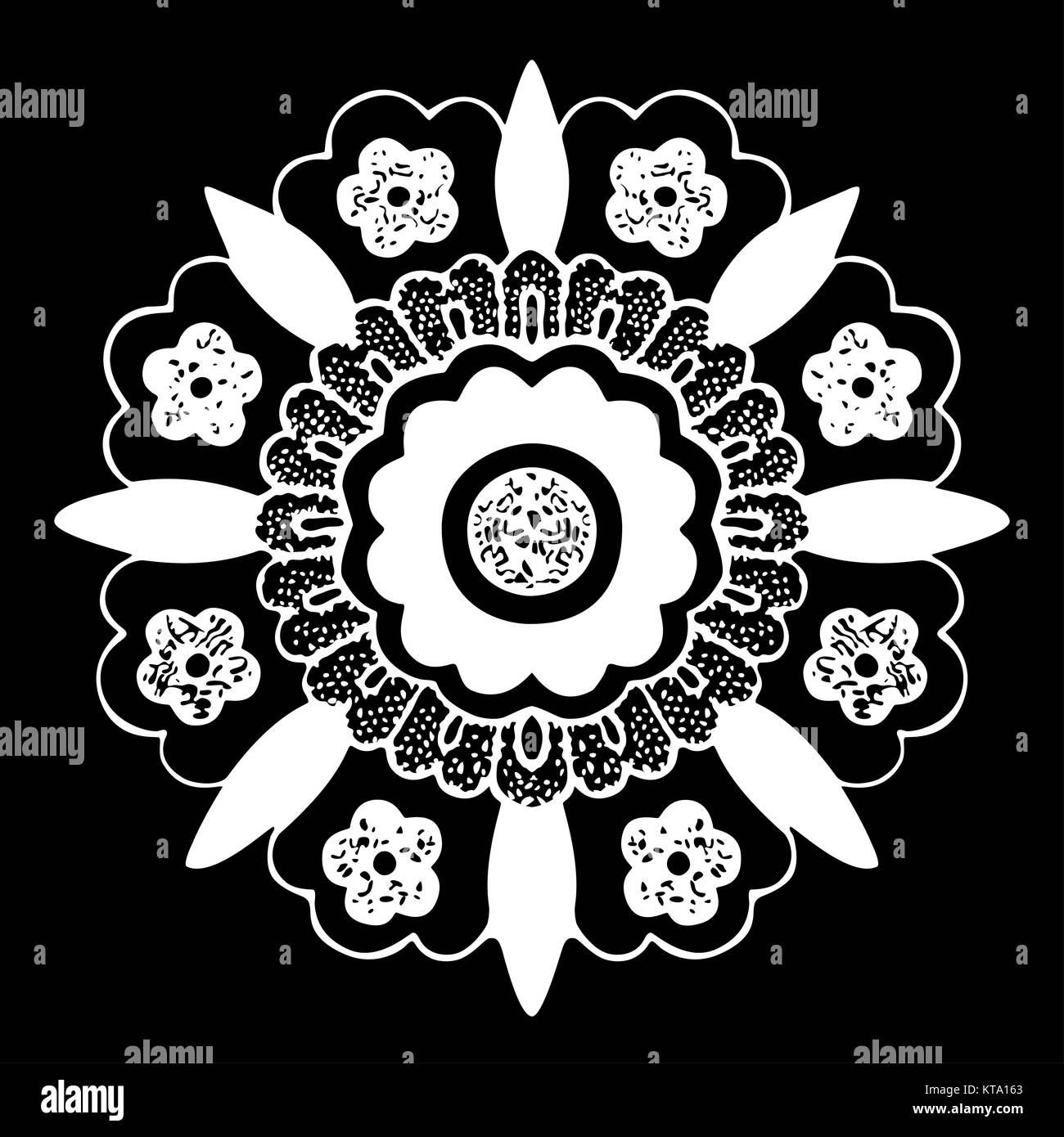 floral mandala lace pattern vector vintage Stock Photo - Alamy