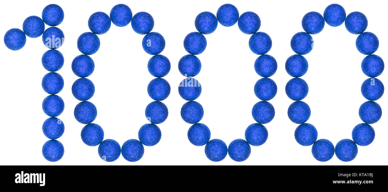 Numeral 1000, one thousand, from decorative balls, isolated on white background Stock Photo