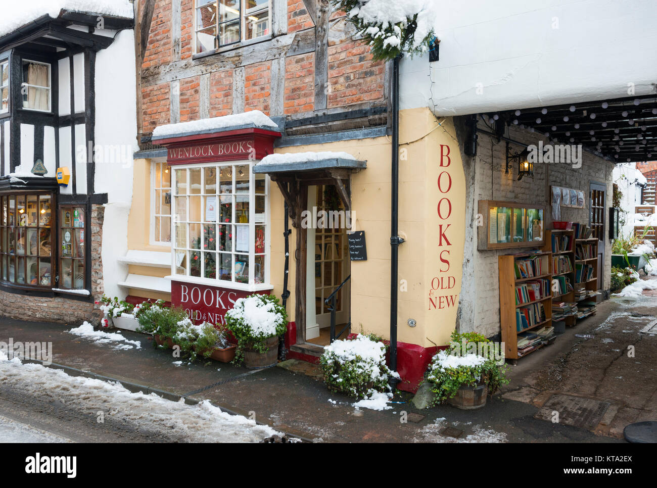 Much Wenlock Books, Much Wenlock, Shropshire, England, UK. Stock Photo