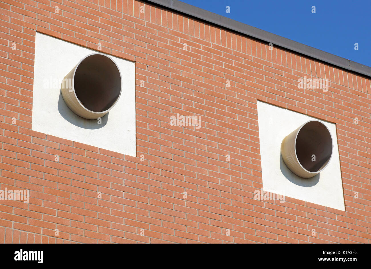 walls and large circular air vents Stock Photo Alamy