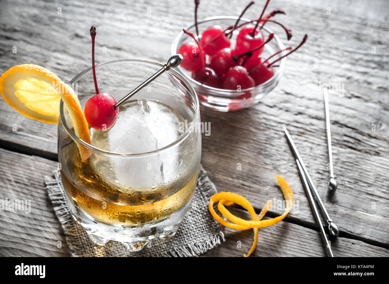 Old Fashioned Cocktails Stock Photo Alamy