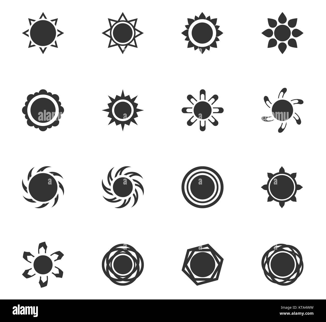 Set of sun icons Stock Photo - Alamy