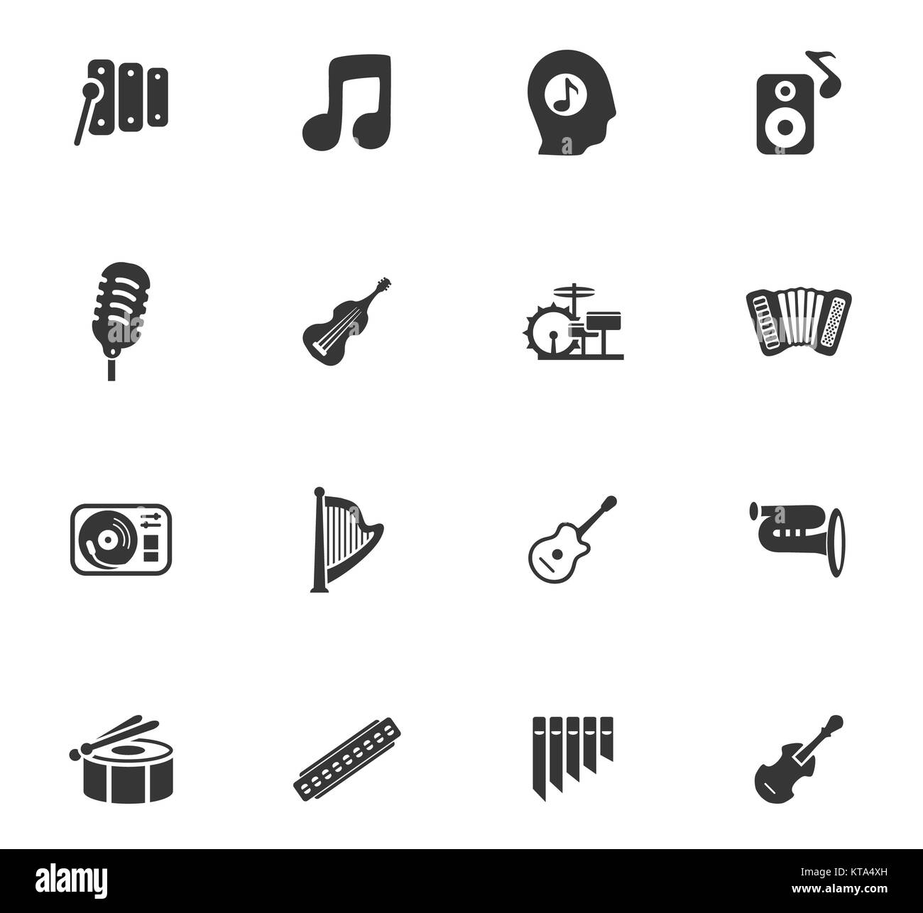 Music icons set Stock Photo Alamy