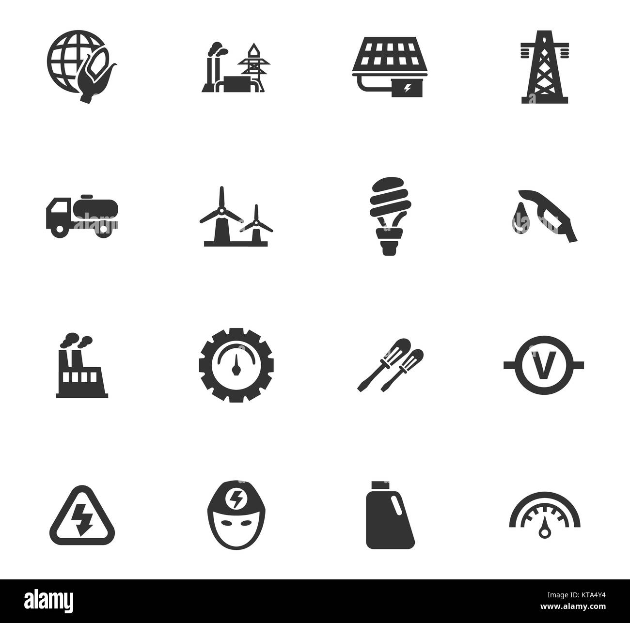 Alternative energy icons set Stock Photo