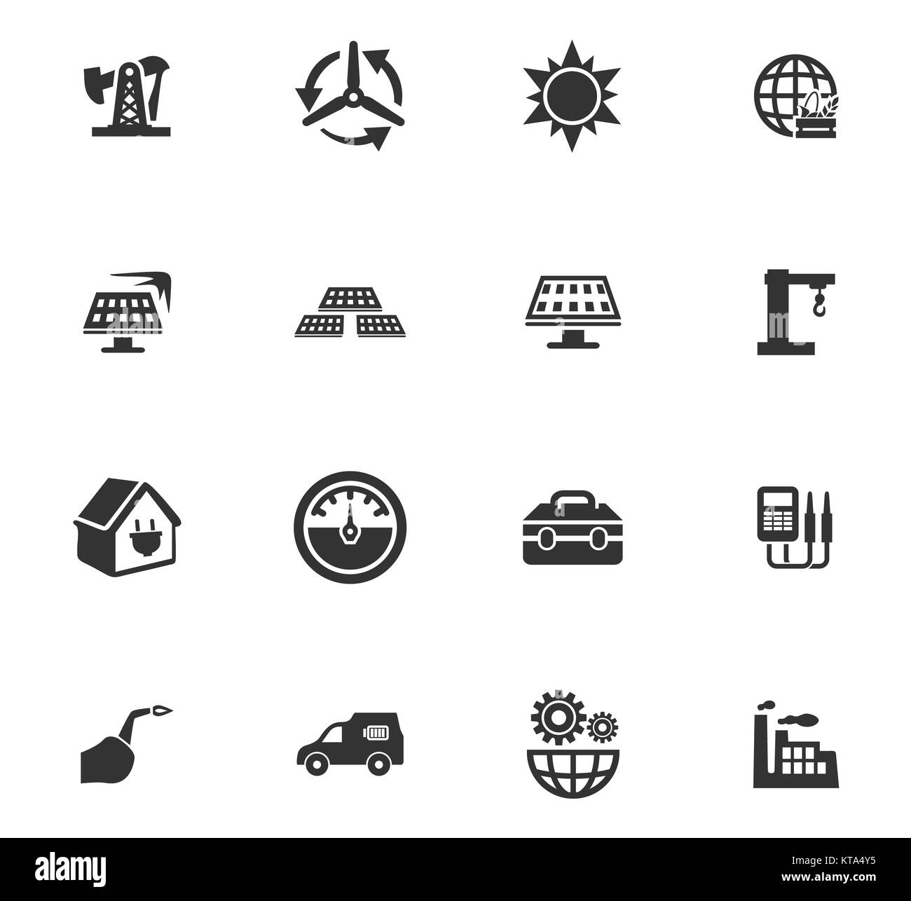 Alternative energy icons set Stock Photo