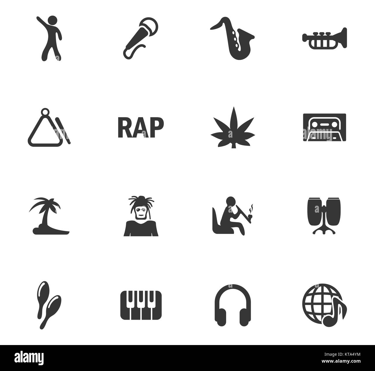 Rap Music icons set Stock Photo
