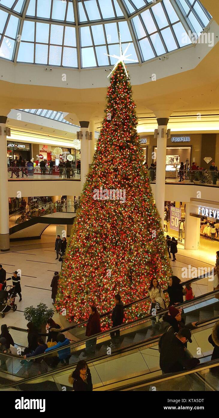 Christmas decorations at Markville plaza mall in Toronto, Canada ...