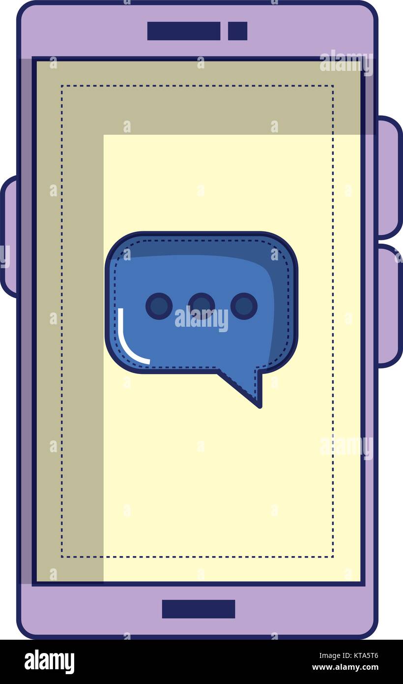 smartphone device with speech bubbles vector illustration design Stock ...