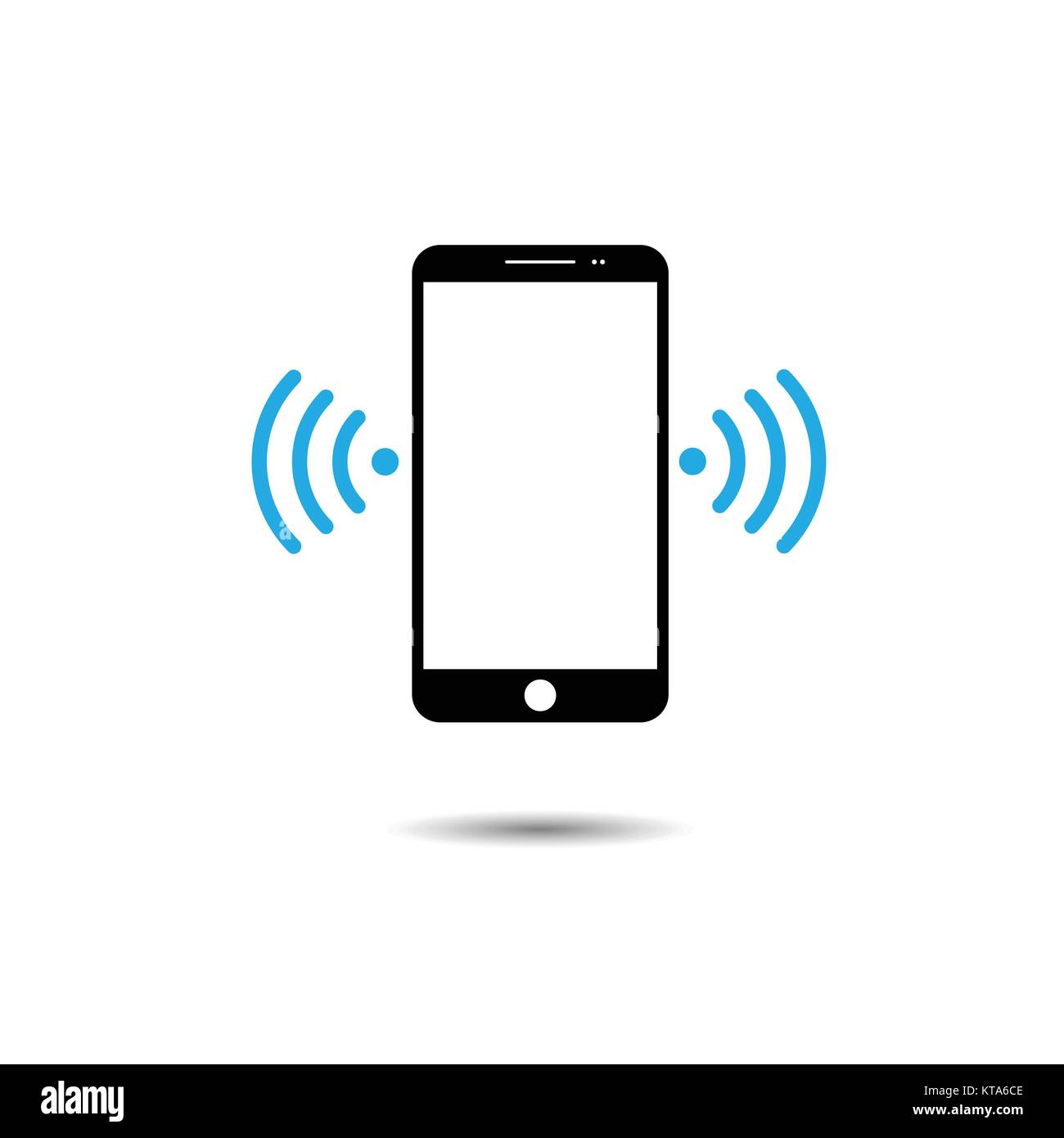 Vector illustration of smart phone with wifi symbol. Technology and