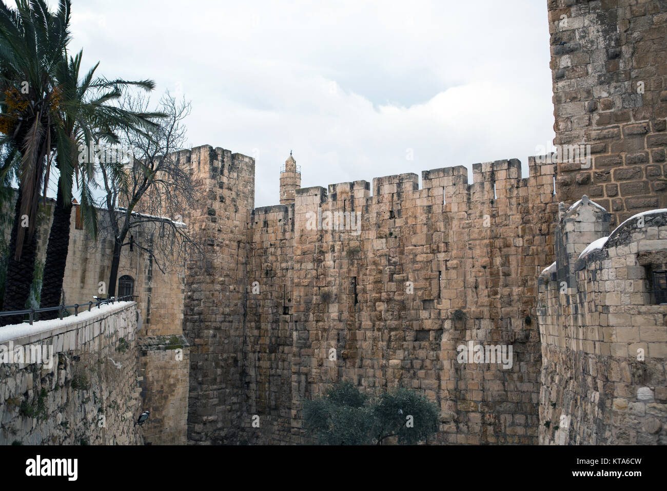 Jerusalem old city during a snow storm Stock Photo - Alamy