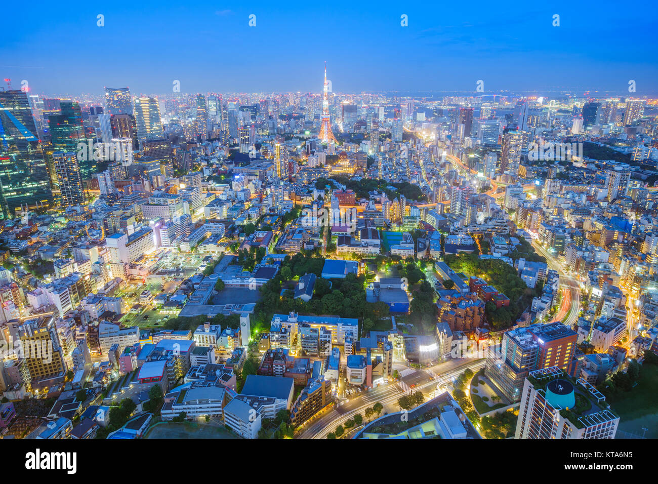 night view of Tokyo city, Japan Stock Photo
