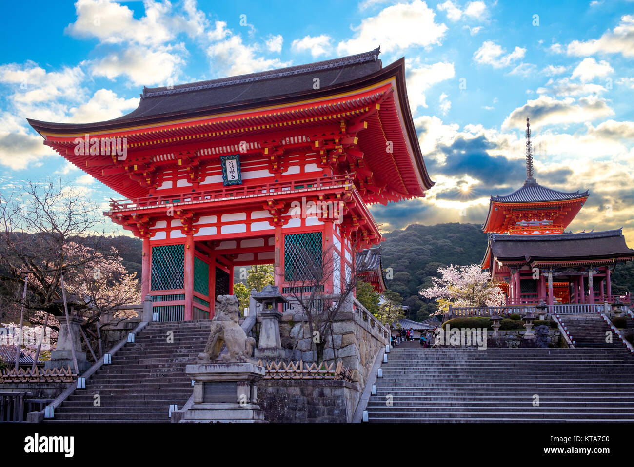 deva gate of Kiyomizu-dera in kyoto Stock Photo